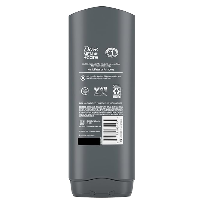 DOVE MEN + CARE Body wash Mixed 4 count For Hydrated, Smooth Skin 18 fl oz