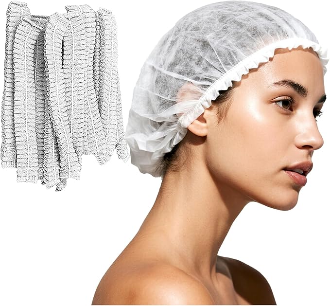 Disposable Bouffant Caps, 21inches Hair Net, Elastic Dust Cap for Food Service, Sleeping Head Cover