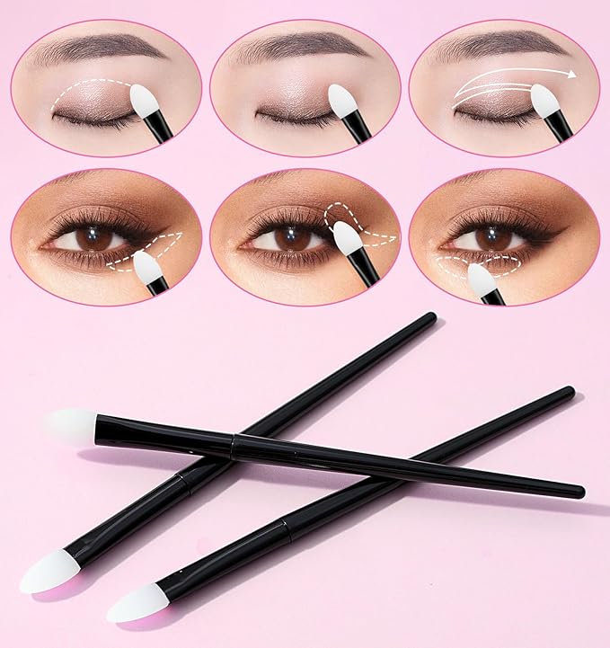 4Pcs Silicone Eyeshadow Brush, Eyeshadow Brush Lip Mask Brushes, Silicone Eye Brush for Liquid Eye Shadow Cream Applying