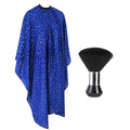 Professional Hair Cutting Cape with Neck Duster Brush, Large Size Salon Barber Cape for Men, Women and Kids(Blue with Stars)