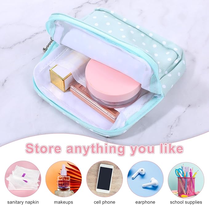 3PCS Pad Pouch for Women Period Bag Zippered Sanitary Napkin Storage Bag for Tampons Pads Menstrual Cup Pouches Portable Feminine Hygiene Organizer Tampon Holder Bags for Purse Travel Pouch
