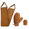 Tanning Mitt and Self Tanner Back Applicator, Different Sized Self Tanning Kit, Tanning Glove Self Tan Back Applicator for Lotion Mousse Sunless Face Skin Body Beauty Women Men (brown)