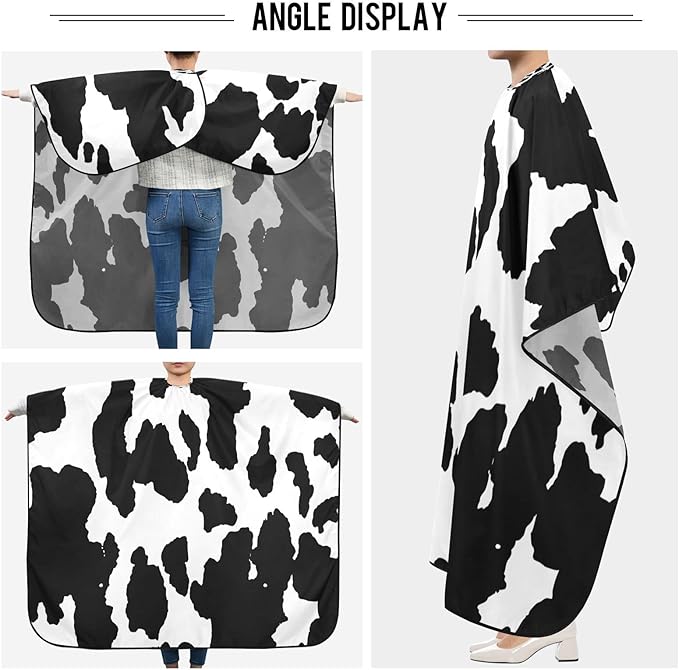 Cute Cow Print Hair Cutting Capes for Adults Salon Barber Cape with Adjustable Closure Hairdresser Cape for Men Women Haircut