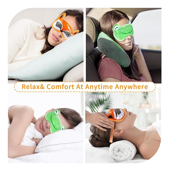 2PCS Cooling Eye Mask Gel Eye Mask, Reusable Hot Cold Therapy Cold Eye Mask for Post Surgery, Puffiness, Dark Circles, Eye Bags, Dry Eyes