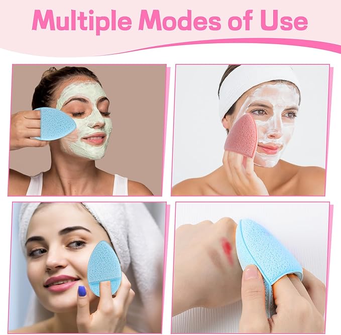 6 PCS Face Sponges for Cleansing and Exfoliating Facial Sponges for Washing Face Cleansing Puff Colorful Reusable Makeup Remover Exfoliating Pads for Daily Clean