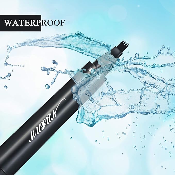 Beard Pencil Filler for Men - Sweat Proof, Water Resistance, Long Lasting & Natural Finish barber Pencil, Mustache Repair Shape (NORMAL BRUSH, BLACK)