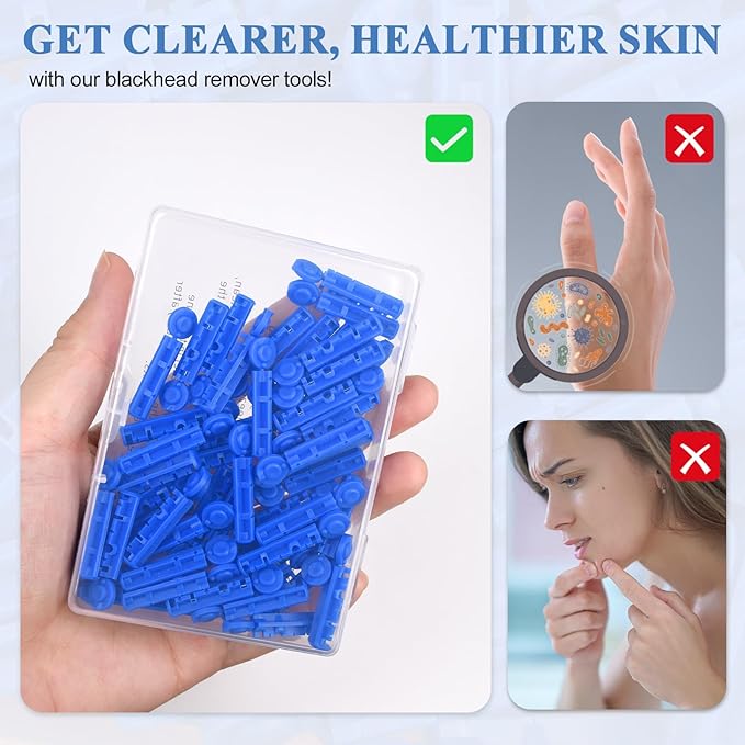 Acne Needle, 100 Pcs Disposable sterile Needles and 144 Dots Pimple Stickers for Acnes, Whitehead, Comedone Removal (244 Piece Set)