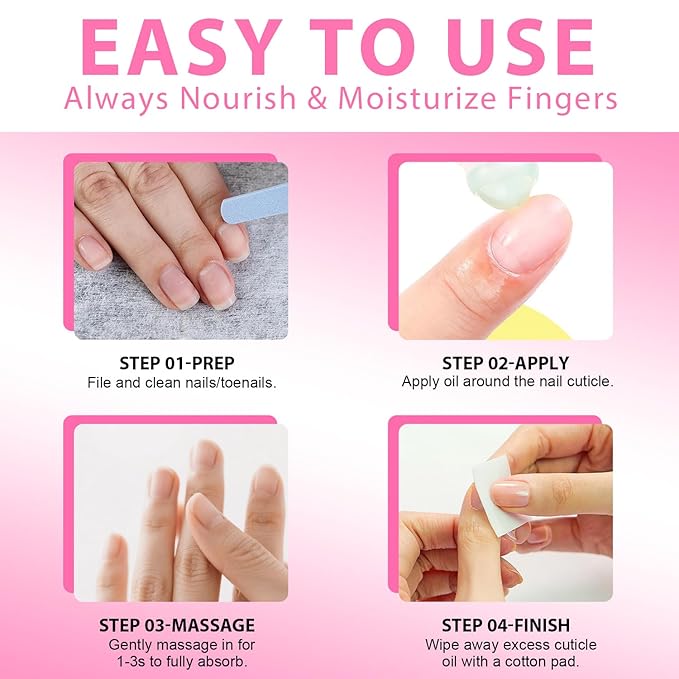 Natural Cuticle Oil for Nails Essential Oil Revitalizing Overnight Hydration for Dry Cuticles with Vitamin E Repaired Softener Nail Strengthener Protector for Damaged Skin