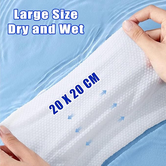 600 Count Disposable Face Towel, Dual-Textured Clean Wipes – Dry/Wet Use, Ultra-Soft Facial Towels, Lint-Free Face Towel Disposable for Women Cleansing, Makeup, Travel
