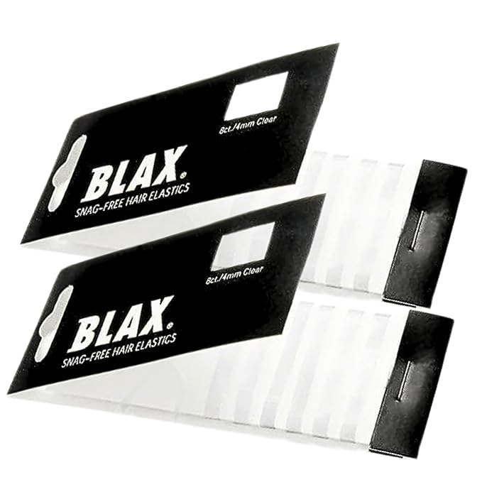 Blax Clear Hair Elastics – Snag-Free Transparent Hair Ties, No-Damage Hair Rubber Bands, 4mm 8 Count (Pack of 2)