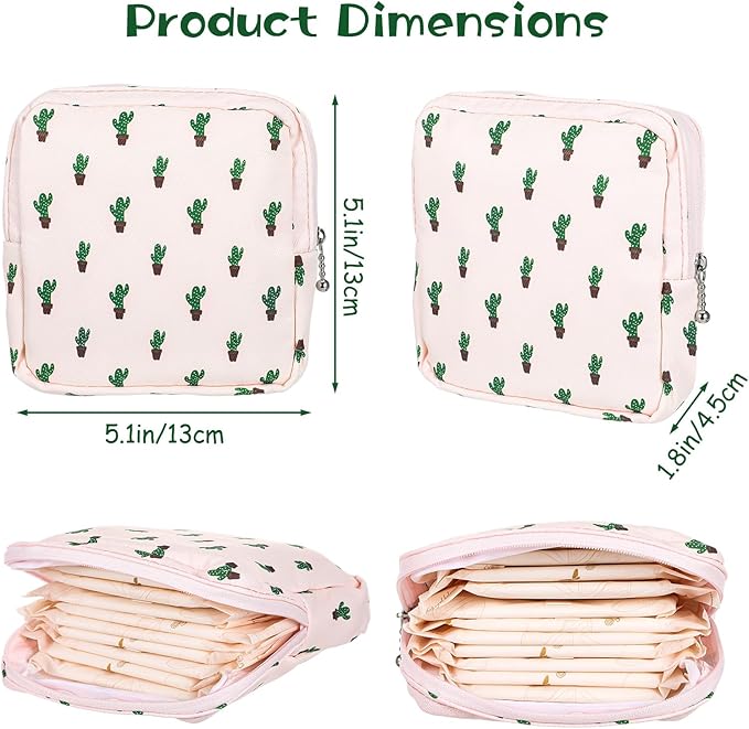 Sanitary Napkin Storage Bags, 4 Pcs Pad Bag for Period Tampon Bags Portable Menstrual Pad Pouch Feminine Pouch First Period Bag Gifts for Women