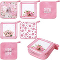 Bencailor 12 Pcs Pot Holders with Pocket Kitchen Hot Potholders Hot Pad Oven Mitts Cookie Bag Oven Gloves for Kitchen Gift Baking Cooking(Pink,Pink Rose)