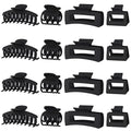 Hair Clips Collection: 16 Matte Claw Clips for Women - Strong Hold, Nonslip Banana Clips for Thin, Thick, and Curly Hair in Large & Small Sizes