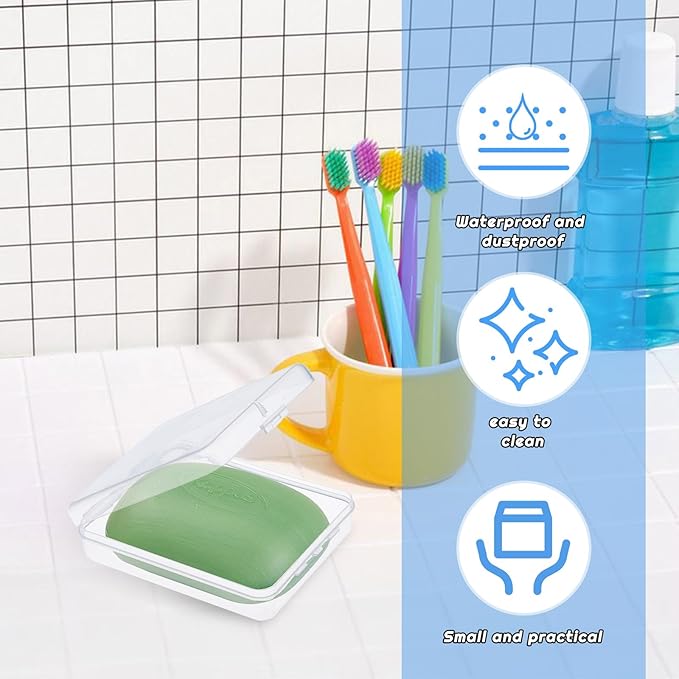 4 Pcs Clear Portable Cotton Swab Ball Holder Travel Cotton Pad Holder Dispenser Cosmetic Sponge Storage Box with Transparent Lid Storage Jar Cosmetic Pad Container Dental Floss Box