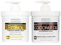 Advanced Clinicals Unscented Retinol Body Lotion & Face Moisturizer + Coconut Oil Body Cream For Women & Men | 2PC Skincare Set Helps Reduce Appearance Of Crepey Skin + Irritated Dry Skin, 2pc Set