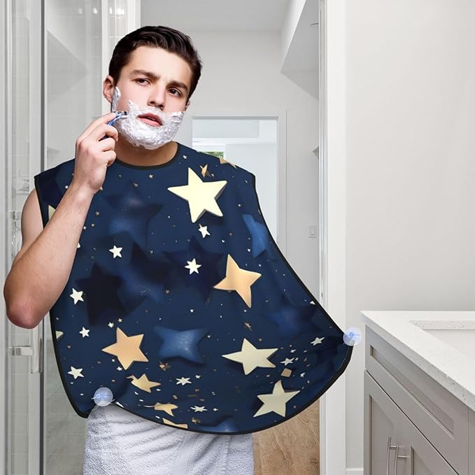 Ocean Fishes Print Beard Bib Shaving Apron, Beard Hair Trimming Cape Gift For Dad
