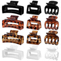 12 Pcs Hair Clips for Women 3 Styles Small Medium Large Claw Clips for Thin Thick Curly Hair, Strong Hold Hair Claw Clips, Stylish Plastic Hair Accessories Ideal Gifts for Women (Tortoise)