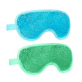 Permotary 2PCS Gel Eye Mask Reusable Hot Cold Compress Pack Eye Therapy,Therapeutic Gel Eye Spa Pad for Puffiness/Dark Circles/Eye Bags/Dry Eyes/Headaches/Migraines/Stress Relief-Blue &Green