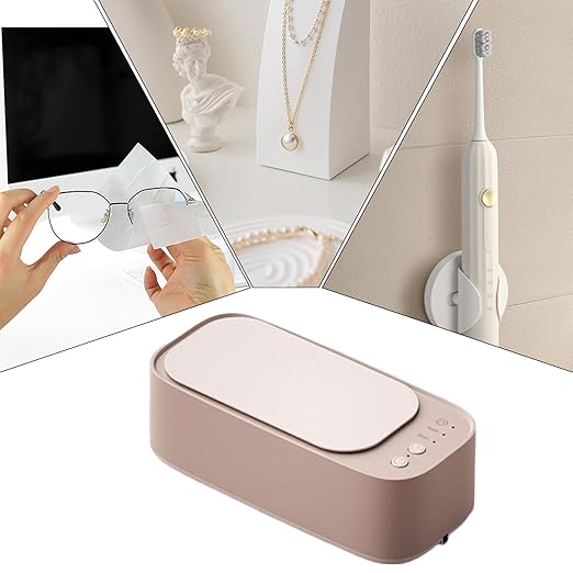 Ultrasonic Jewelry Cleaner Machine - 45Khz Ring Cleaning Device - Portable Device for Retainer, Makeup Brushes, Rings, Necklaces, Earrings and Watches