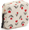 Small Makeup Bag for Purse,Mini Cosmetics Bag cute Zipper corduroy Cosmetic Pouch Storage Pouch Travel Toiletry Organizer for Women Girls(Tulip Red)