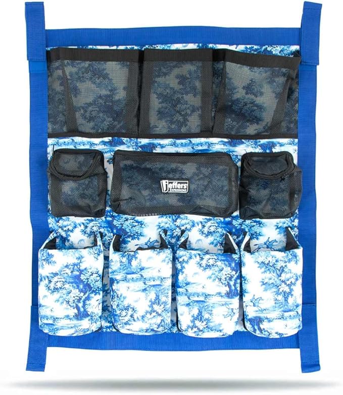 Jeffers Expression Trailer Door Caddy – Equestrian Tack Organizer for Horse Supplies, Grooming Tools, Water Bottle – Padded Pockets with Hanging Straps for Stalls & Barns - Equestrian Toile