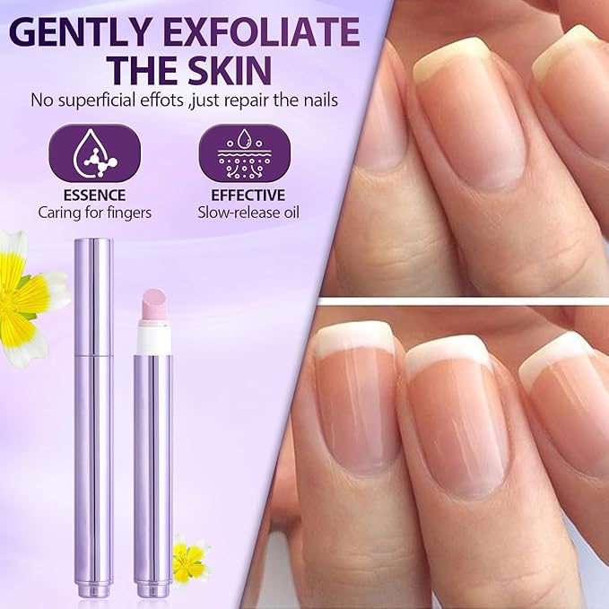 3-in-1 Cuticle Oil Pen, Cuticle Pusher, Nail Oil Pen with Ceramic Tip, Dry & Damaged Nails, Nail Cuticle Remover, Moisturize & Repair, 3PCS