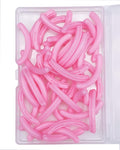 80 pcs Eyelash Curler Refills, Eyelash Curler Pads, Silicone Rubber Universal Eye lash Curler Replacement Refills with Clear Storage Box (Pink)