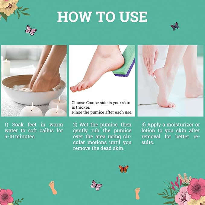 Maccibelle Salon Foot Pumice and Scrubber for Feet and Heels Callus and Dead Skins, Safely and Easily Eliminate Callus and Rough Heels (Pack of 4)