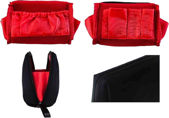 Small Makeup Bag for Purse Portable Waterproof Cosmetic Bag Travel Makeup Pouch for Women (Inner red, Square)