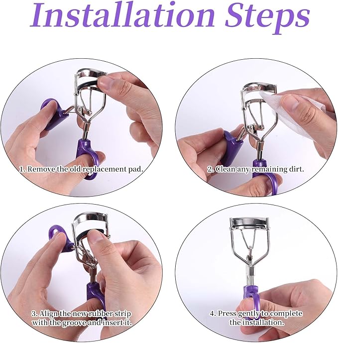 100pcs Replacement Eyelash Curler Refills for Tweezerman, Rubber Eye Lash Curler Pads for Enhanced Comfort and Curl (5 Colors)