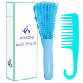 Detangling Hair Brush, Detangling brush for Adults and Kids, Comb Set for Kinky Curly Coily and Wavy Hair, For Wet and Dry Hair, Afro American Type 3a-4c, Comfortable Grip, Easy to Clean(Blue)