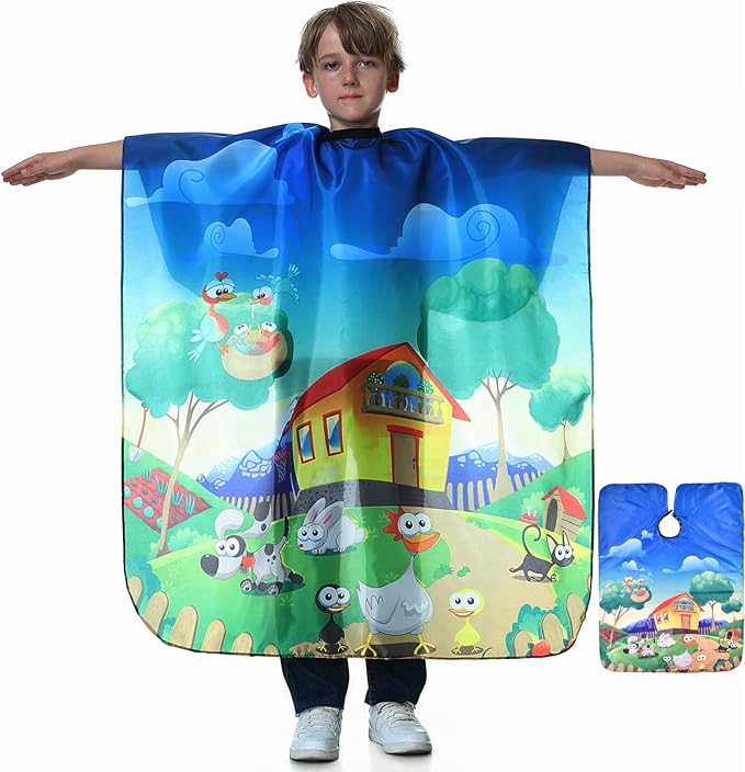 Kids Barber Cape - Professional Hair Cutting Cape,Salon Capes for Hair Stylist Shampoo Haircut Cape Barber Supplies