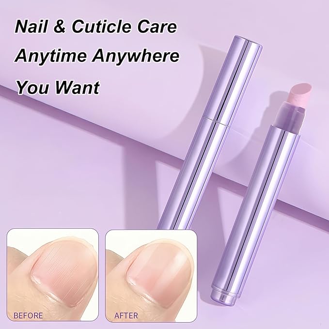 3-in-1 Nail Care Pen Set, 3Pcs Cuticle Oil Pusher Pen with Ceramic Tip, Nail Oil Pen for Dry Cuticles & Hangnails, Moisturizing Nail Conditioning Pen for Nails