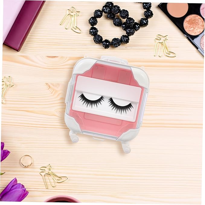 GALPADA Creative Eyelash Storage Box Faux Eyelash Organizer Case Portable Makeup Container Travel-Friendly Design for Beauty Enthusiasts
