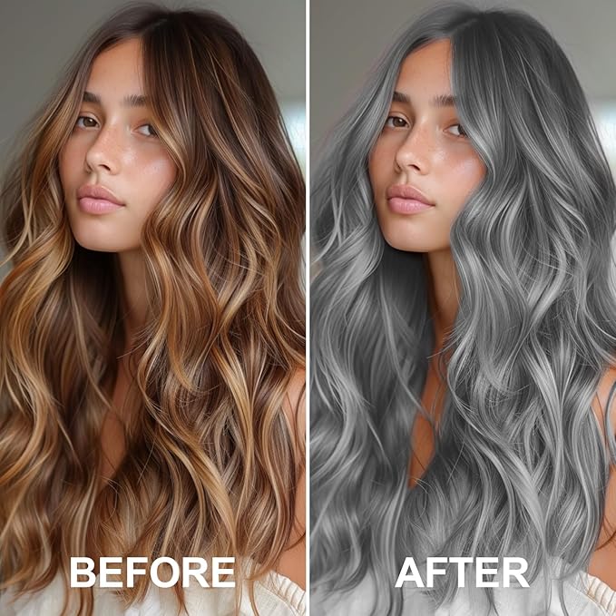 Temporary Hair Color Spray, Gray One-Time Use Hair Color Dye for Women and Kids, Disposable Natural Hair Strong Style Hair Dye-On 1-Day Washable for Cosplay Party DIY,Christmas Party, Halloween (Gray)