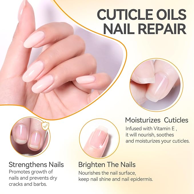 Nail Cuticle Oil for Moisturize and Repair - Gelike EC Easy and Quick Absorb Cuticles Care Treatment - Natural Pineapple Smells for Women and Men Dry Damaged Thin Nails
