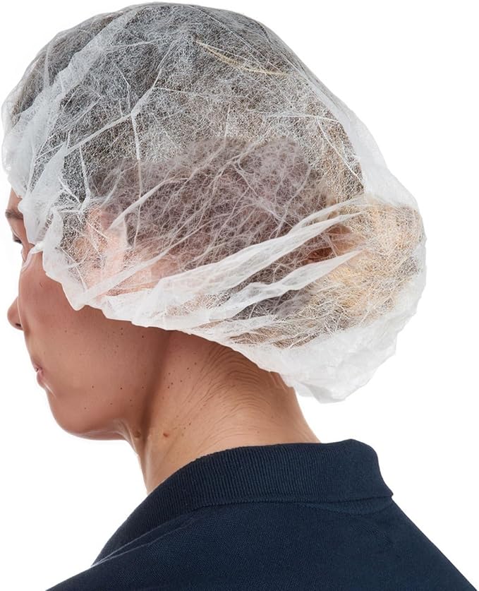 Cleaing Disposable Bouffant Caps, 24 Inches Hair Nets for Food Service Workers, Nurses, Salon Use