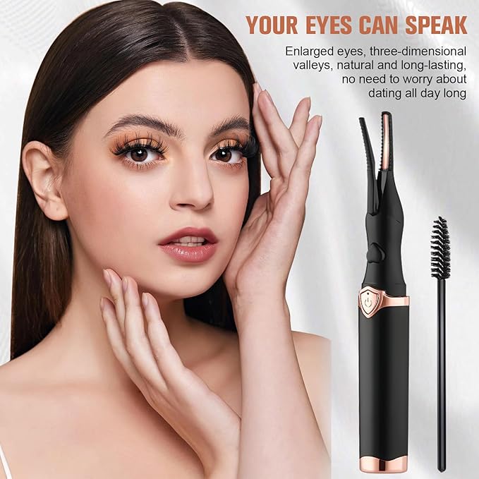 Heated Eyelash Curler, Mini Electric Eyelash Curler, Portable Makeup Electric Eyelash Curling, USB Rechargeable Finalize Eyelash Tool Beauty Tools for Women (White)