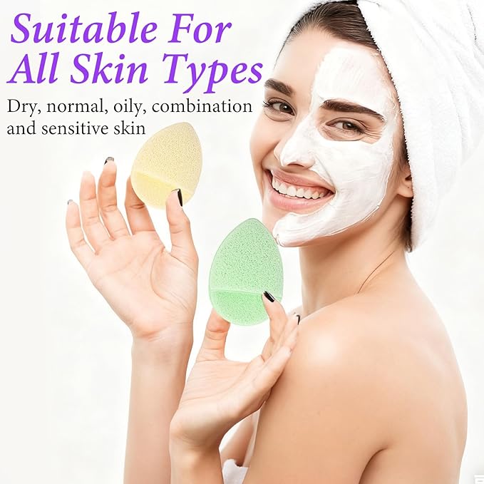 6Pcs Face Sponges for Cleansing, Reusable Faces Scrubber Pads for Women for Washing Face, Gentle Esponjas Faciales for Deep Pore Cleansing, Blackheads, Daily Facial Cleans, Makup Remover (Colorful)