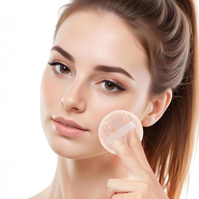 Powder Puff For Face Makeup Setting 12 PCS Mini Pressed Loose Powder Body Make Up Sponge Blending Applicator Cosmetics Small Velour Beauty Press Foundation Pads Wet And Dry Makeup