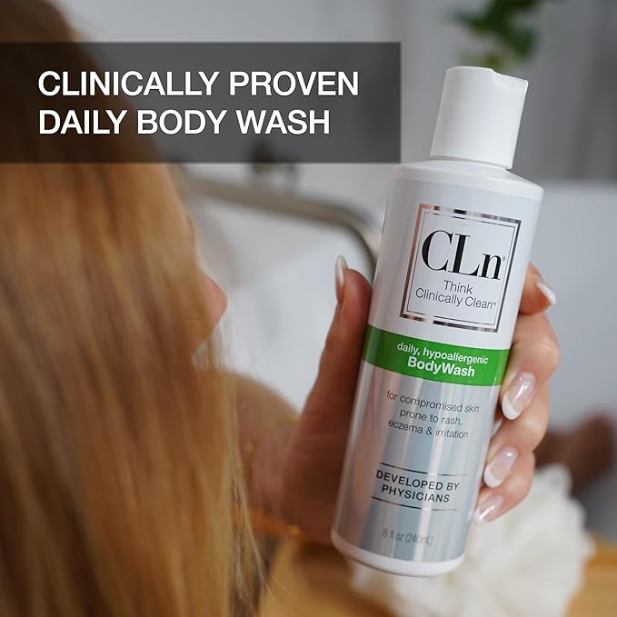 CLn® BodyWash –Non-Drying Body Wash, For Compromised Skin Prone to Eczema, Dermatitis, Rash & Hidradenitis Suppurativa, Fragrance-Free & Paraben-Free, 8 fl oz. (Pack of 2)