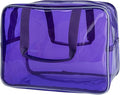 PVC Clear Pure Color Transparent Large Zipper Cosmetic Pouch Travel Makeup Cosmetic Bag with Handle for Travel Bathroom Toiletry Organizer (A23014-101-6)