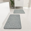 YIHOUSE Bathroom Rugs Mat Set 2 Piece Light Grey, Memory Foam Bath Mats Sets, Non Slip Water Absorbent Washable Bath Rugs for Sink, Toilet and Floor