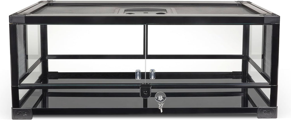 Zilla QuickBuild Reptile 20 Gallon Glass Terrarium Habitat with Swing Door For Geckos, Snakes, Lizards, Frogs, Turtles, and Tortoises, 30" x 12" x 12"