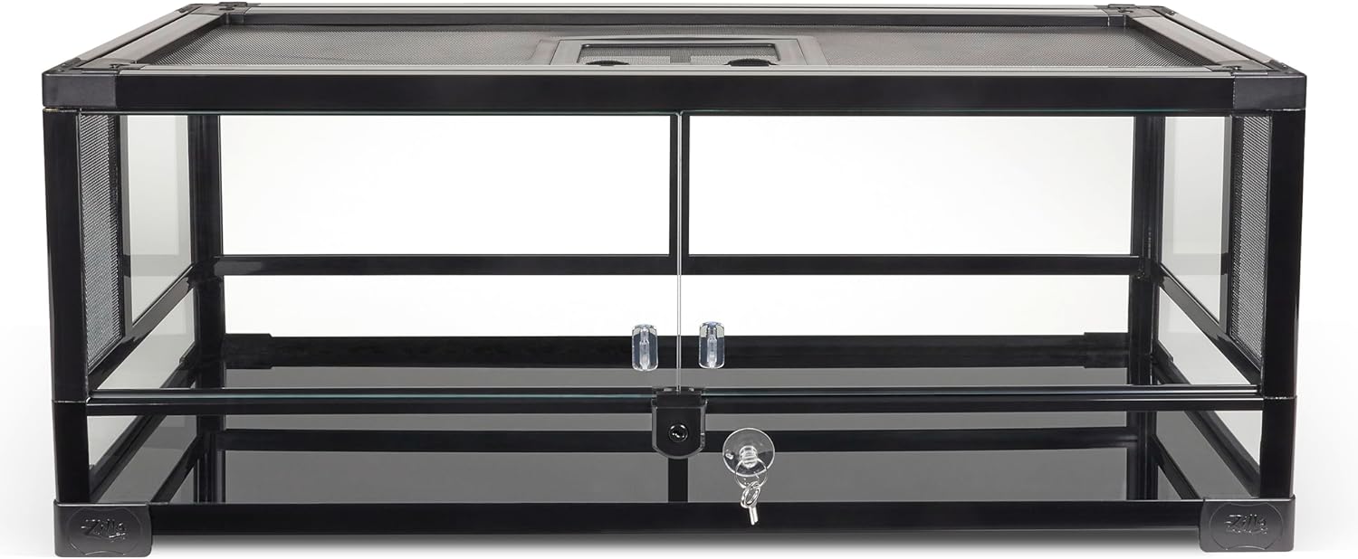 Zilla QuickBuild Reptile 20 Gallon Glass Terrarium Habitat with Swing Door For Geckos, Snakes, Lizards, Frogs, Turtles, and Tortoises, 30" x 12" x 12"