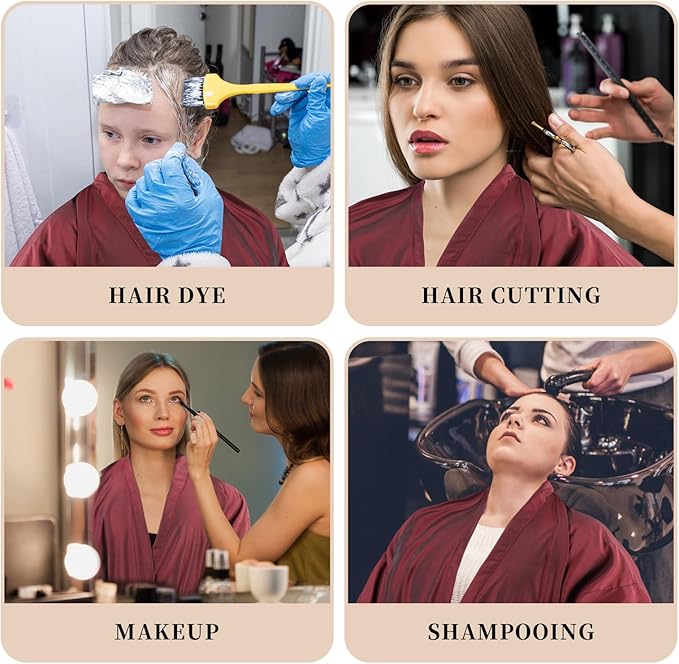 Salon Client Gown Robes Cape Hair Cutting Smock with Adjustable Tie for Hair Cutting Barber Hairstyling