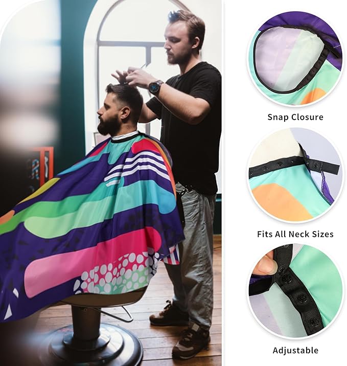 Professional Hair Cutting Cape(2 Pack), Salon Barber Cape with Adjustable Snap Closure