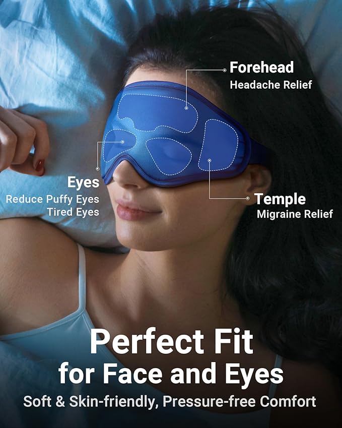 Cooling Eye Mask for Puffy Eyes: Fsa Eligible Items Hsa, Ice Eye Pack for Magraine After Surgery Relief - Reuable Cold Compress for Headache Puffiness - Comfortable Perfect Fit Gel Sleep Mask