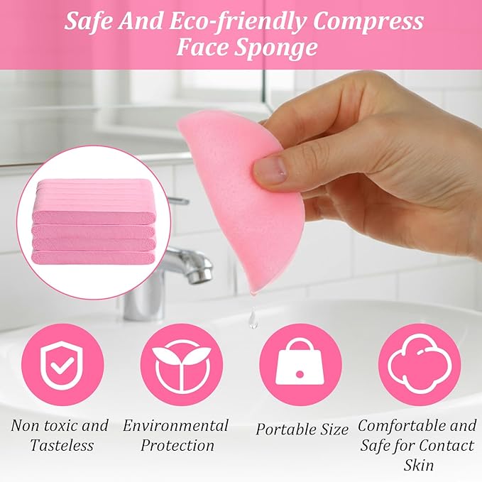 480 Pcs Compressed Facial Sponges, Face Cleansing Sponge Estheticians Compressed Makeup Facial Sponge Round Wash Face Sponges for Women Compress Exfoliating Removal Sponge (5 Colors)