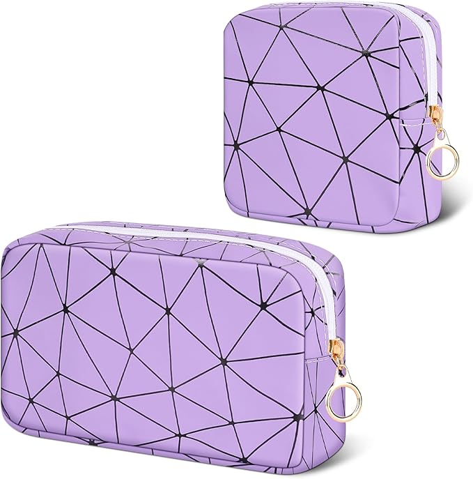 Period Bag for Teen Girls, Leather Sanitary Napkin Storage Bag, Portable Menstrual Pad Bag Period Pads Pouch, Small Make Up Bags
